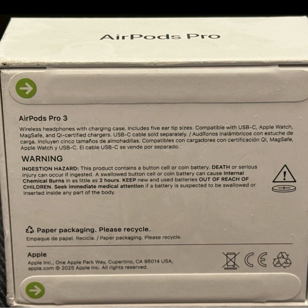 100% Authentic Apple AirPods Pro 3 - Factory Sealed! - Picture 2 of 5